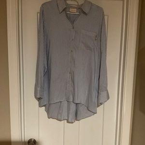 Blue and white stripe shirt